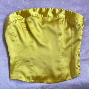 Wild Fable Yellow Satin Strapless Top